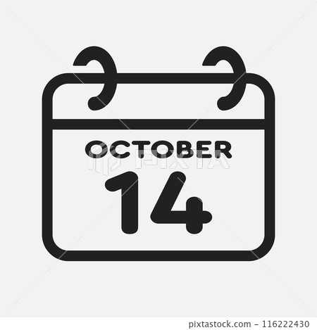 Icon page calendar day - 14 October Icon page calendar day - 14 October 116222430
