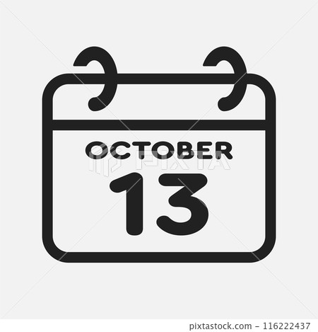 Icon page calendar day - 13 October Icon page calendar day - 13 October 116222437