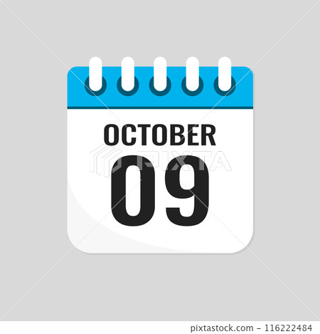 Icon page calendar day - 9 October 116222484