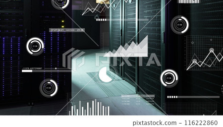 Image of financial data processing over computer servers 116222860