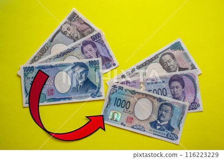 New and old banknotes 116223229