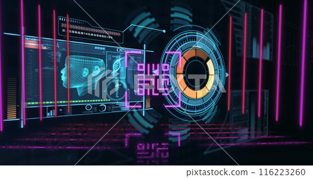 Image of qr code over digital interface, copy space Image of qr code over digital interface, copy space 116223260