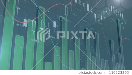 Image of financial data processing over grey background 116223293