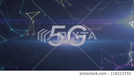 Image of 5g text and shapes on black background Image of 5g text and shapes on black background 116223350