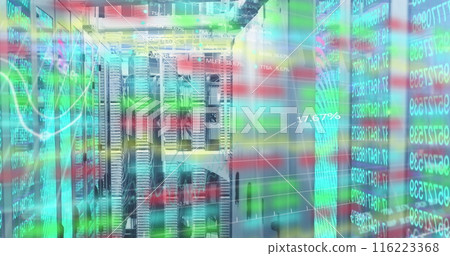 Financial and stock market data processing against computer server room 116223368