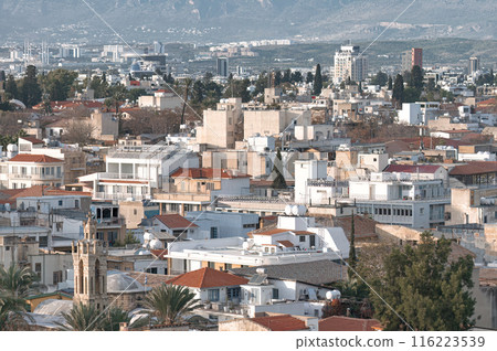View of Nicosia old Town and buffer zone. Cyprus View of Nicosia old Town and buffer zone. Cyprus 116223539