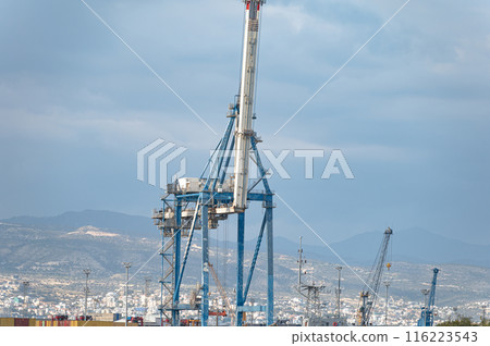 Cargo crane at Limassol industrial port. Cyprus Cargo crane at Limassol industrial port. Cyprus 116223543