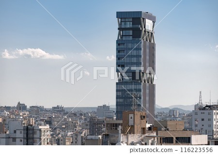 Modern skyscraper dominating Nicosia cityscape 116223556