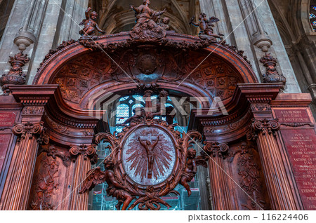 interiors of Saint Eustache church, Paris, France 116224406