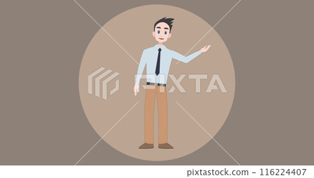 Image of businessman talking icon over brown background Image of businessman talking icon over brown background 116224407