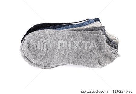 New Cotton Socks Isolated, Folded Sportswear Set, Classic Unisex Cotton Socks Collection 116224755