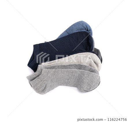 New Cotton Socks Isolated, Folded Sportswear Set, Classic Unisex Cotton Socks Collection 116224756