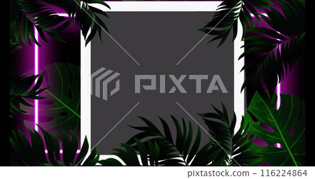 Image of leaves over frame with copy space on black background Image of leaves over frame with copy space on black background 116224864