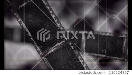 Image of interference over film stock on dark background 116224867