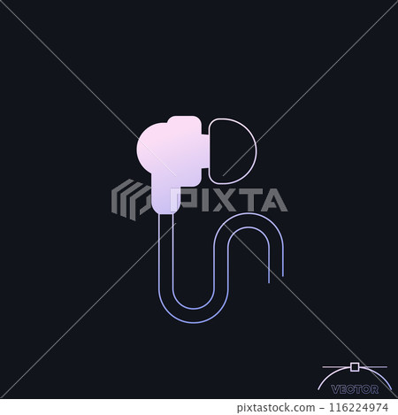 earbud headphones icon with a gradient earbud headphones icon with a gradient 116224974