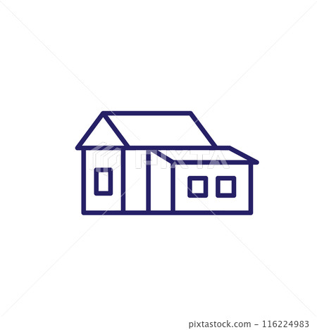 house extension line icon on white house extension line icon on white 116224983
