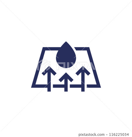 drying icon on white, vector pictogram drying icon on white, vector pictogram 116225034