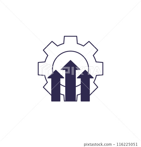 efficiency and production growth icon on white efficiency and production growth icon on white 116225051