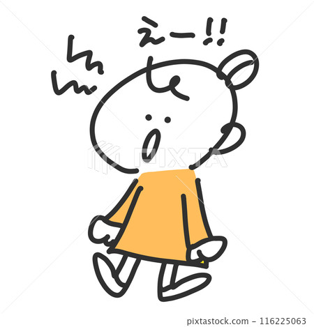 A girl expressing dissatisfaction - Eh, selfish - Cute line drawing illustration A girl expressing dissatisfaction - Eh, selfish - Cute line drawing illustration 116225063