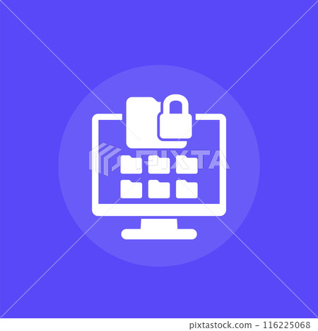 locked folder vector icon with a computer 116225068