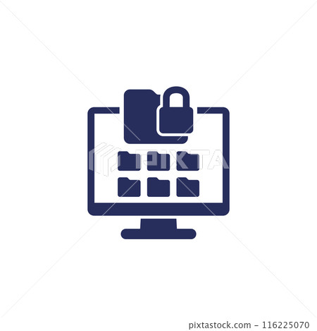 locked folder icon with a computer 116225070