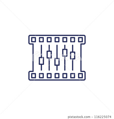 video editing line icon with film strip video editing line icon with film strip 116225074