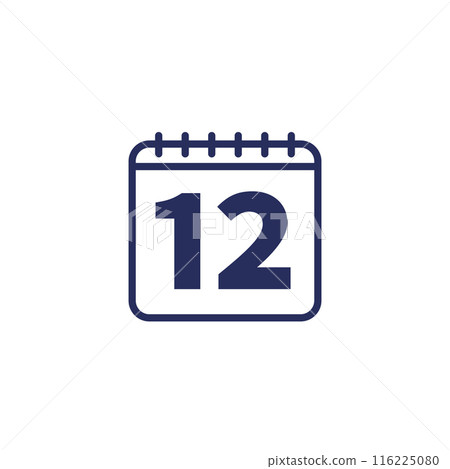 12 month icon with a calendar 116225080
