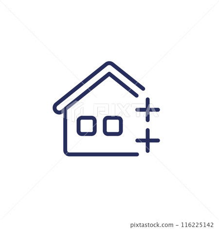 house extension line icon, extend a home house extension line icon, extend a home 116225142