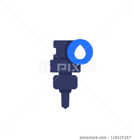 Cutting with a water, CNC machine vector icon 116225167