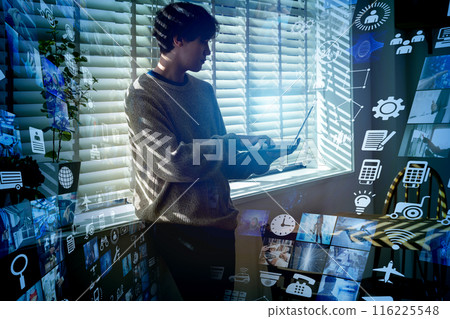 Technology footage and icons 116225548