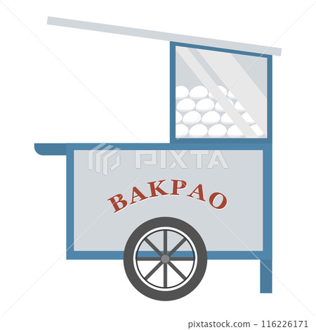 illustration of bakpau cart cart food  116226171