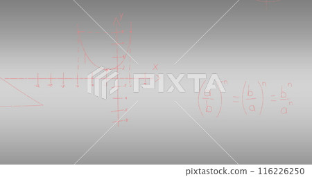 Image of mathematical equations and formulae with drawings 116226250