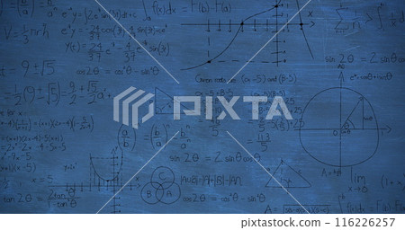 Image of mathematical equations and formulae with drawings Image of mathematical equations and formulae with drawings 116226257