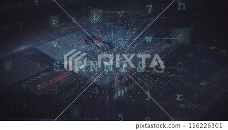 Image of padlock, nft text and data processing Image of padlock, nft text and data processing 116226301