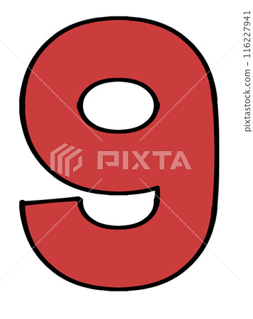 Illustration material of the number nine Illustration material of the number nine 116227941