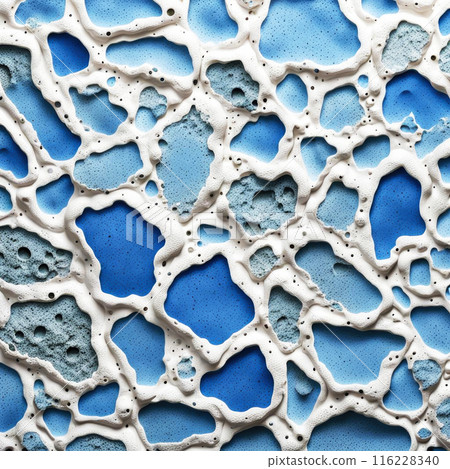 Abstract background with porous stone texture white and blue color 116228340