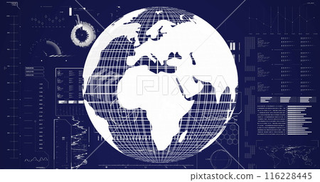 Image of globe over data processing 116228445