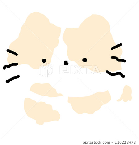 Cute Cream Cat Cartoon illustration Kitten Cartoon Cat Doodle Art Style Adorable Cat Kitty Cartoon 116228478