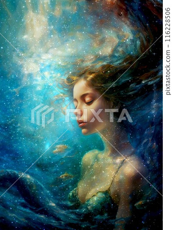 【井上宗太郎★海峽海妖】人魚/人魚/大海/深海/冥想/夢幻/少女/少女/祈禱/希望 116228506