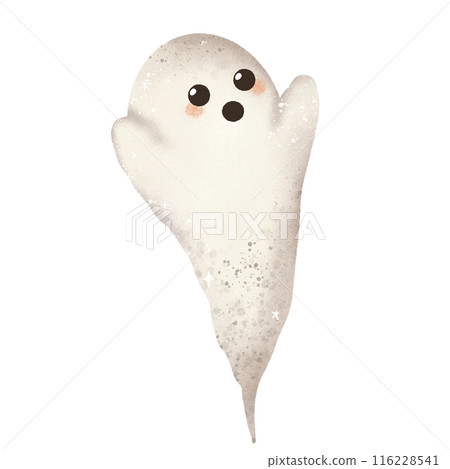 Watercolor Hand drawn illustration Rustic watercolor cute ghost isolated spooky halloween cartoon character element 116228541