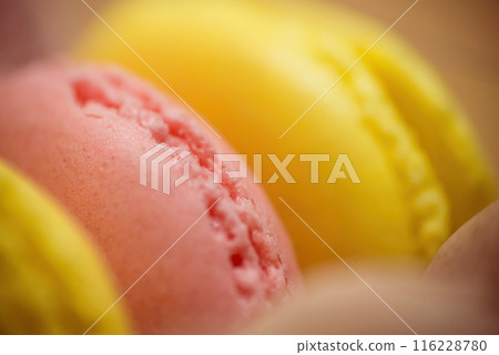 Colorful macarons close-up Colorful macarons close-up 116228780