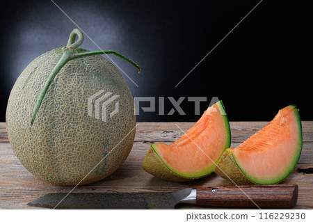 Very sweet Yubari melon (black background) 116229230