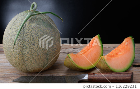 Very sweet Yubari melon (black background) 116229231