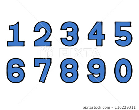Simple number icon illustration set material Simple number icon illustration set material 116229311