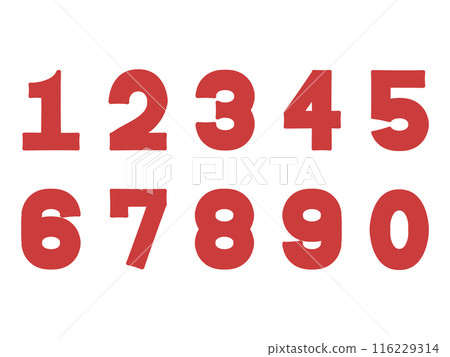 Simple number icon illustration set material Simple number icon illustration set material 116229314