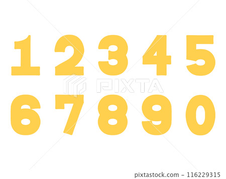 Simple number icon illustration set material Simple number icon illustration set material 116229315