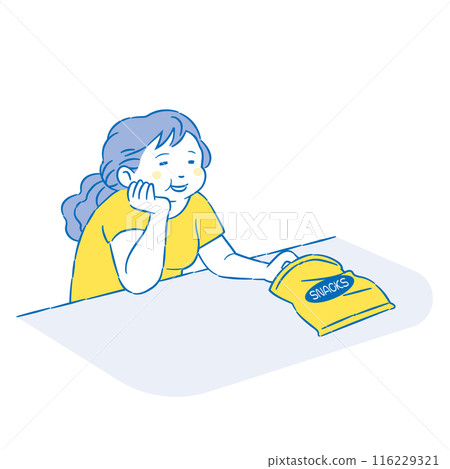 一個女人懶洋洋地吃著2C 一個女人懶洋洋地吃著2C 116229321
