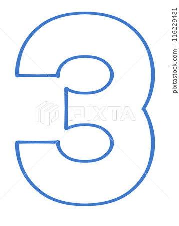 Illustration material of the number three 116229481