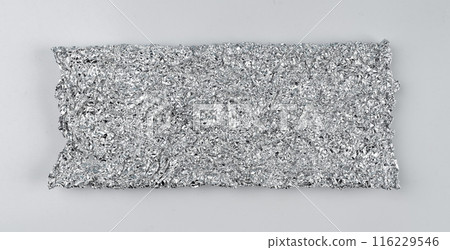 Aluminum Foil Paper, Wrinkled Aluminium Paper Pattern, Crumpled Tin Material Piece 116229546