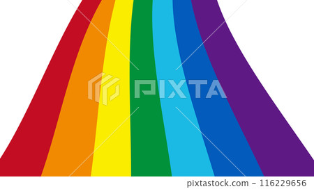 Rainbow colored curved vector background illustration material [horizontal] 116229656